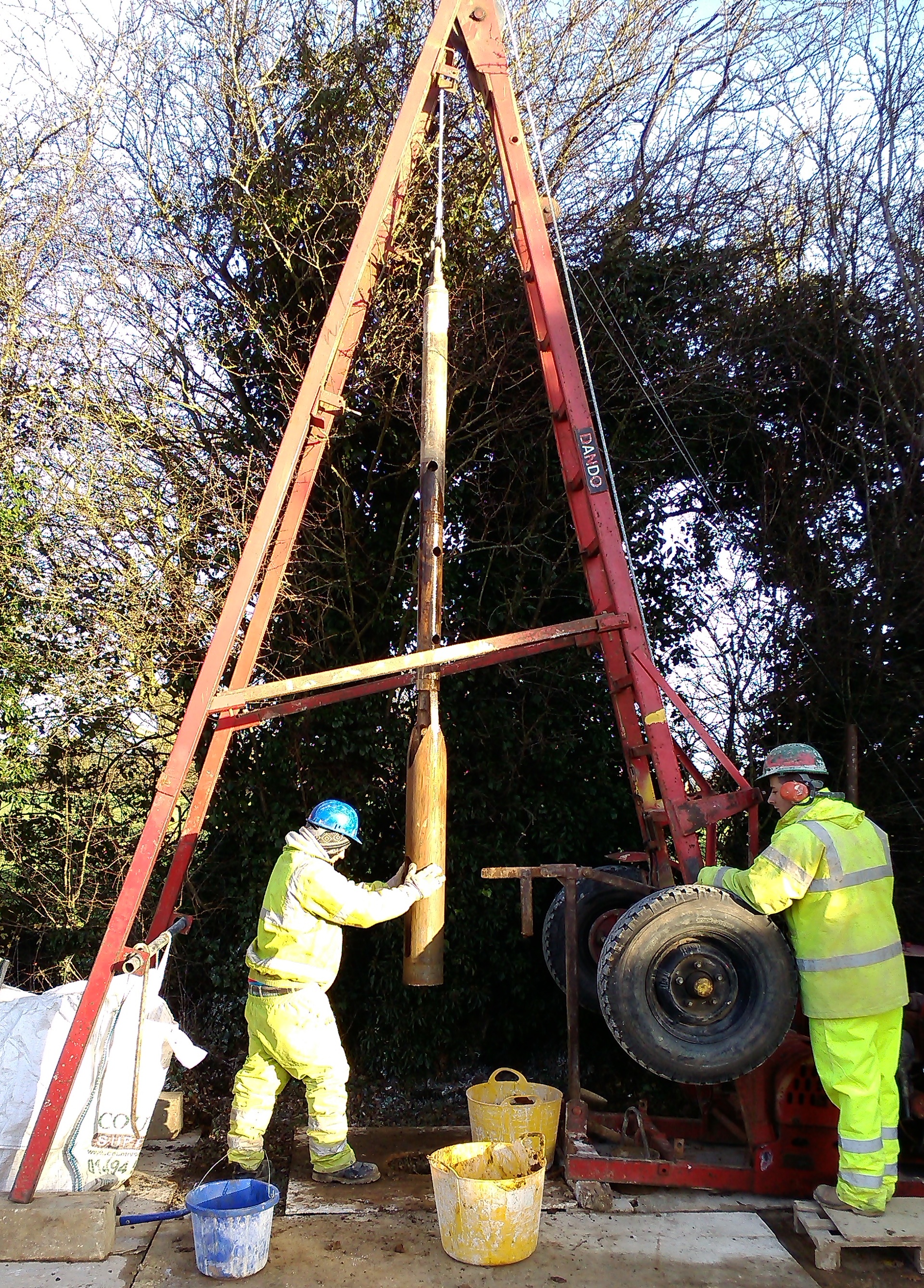 Cable percussion drilling